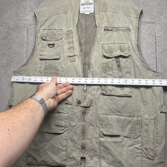 Rothco Outback Safari Utility Vest Beige Cotton Mesh Pockets Men's Medium - Picture 5 of 11